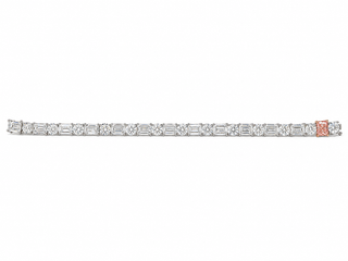 Round And Emerald Cut 32.50 Carat Lab-Grown Diamonds Bracelet | IGI Certified | 22.31 Gram 18K White Gold