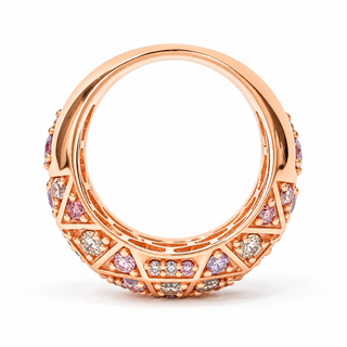 A Mosaic 3.98 Carat Lab-Grown Diamonds Ring | IGI Certified | 13.24 Gram 14K Rose Gold