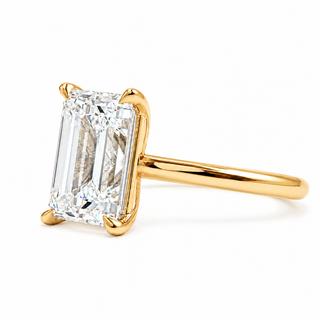 Emerald Cut Solitaire Ring – Lab-Grown Diamond – 14K/18K Gold