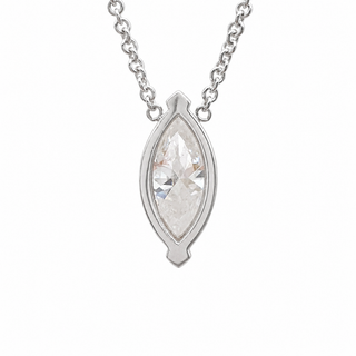 Marquise Brilliant – Lab Grown Diamond – 14K/18K White Gold – Solitaire Necklace