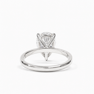 Pear Shape Solitaire Ring – Lab-Grown Diamond – 14K/18K White Gold