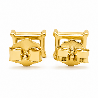 Emerald Cut Stud Earrings – Lab Grown Diamonds – 14K/18K Yellow Gold