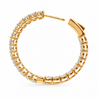Round Brilliant Hoop Earrings – Lab Grown Diamonds – 14K/18K Gold - 20m"m
