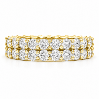 Round Brilliant 2 Row Eternity Ring – Lab Grown Diamond – 14K/18K Yellow Gold