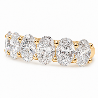 Oval Brilliant 7 Stone Crown Ring – Lab Grown Diamond – 14K/18K Gold