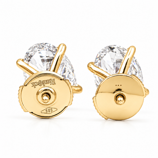 Oval Brilliant Earrings – Lab Grown Diamonds – 14K Gold – Alpha Spring Stopper