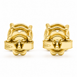 Round Brilliant Earrings – Lab Grown Diamonds – 14K/18K Yellow Gold – Basket Stud Earrings