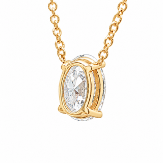Oval Brilliant – Lab Grown Diamond – 14K Gold – Solitaire Necklace