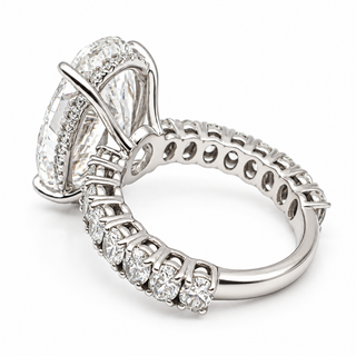 Oval Brilliant 11.67 Carat Lab-Grown Diamonds Ring | IGI Certified | 7.01 Gram 14K White Gold