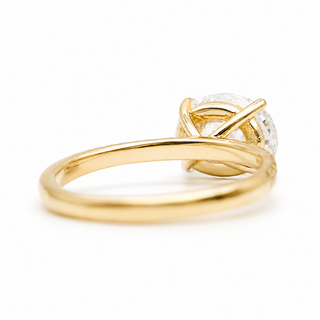 Oval Brilliant Pavé Ring – Lab Grown Diamond – 14K/18K Yellow Gold – 20 Side Stones