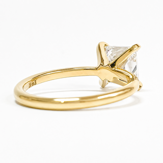 Princess Cut Pavé Ring – Lab Grown Diamond – 14K/18K Yellow Gold – 14 Side Stones