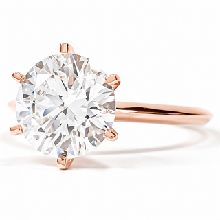 Round Brilliant 6 Prong Solitaire Ring – Lab Grown Diamond – 14K/18K Rose Gold