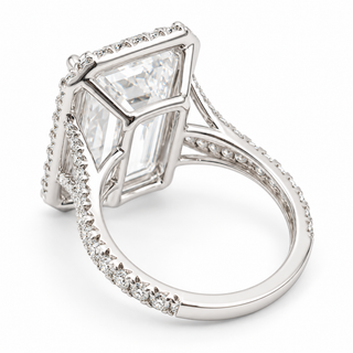 Emerald Cut 13.26 Carat Lab-Grown Diamonds Ring | IGI Certified | 7.82 Gram 18K White Gold