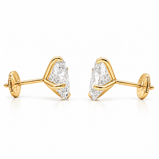 Oval Brilliant Earrings – Lab Grown Diamonds – 14K Gold – Alpha Spring Stopper