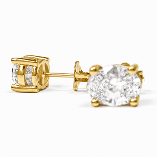 Oval Brilliant Earrings – Lab Grown Diamonds – 14K/18K Yellow Gold – Stud Earrings