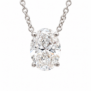 Oval Brilliant – Lab Grown Diamond – 14K Gold – Solitaire Necklace
