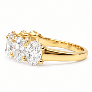 Oval Brilliant 7 Stone Crown Ring – Lab Grown Diamond – 14K/18K Gold