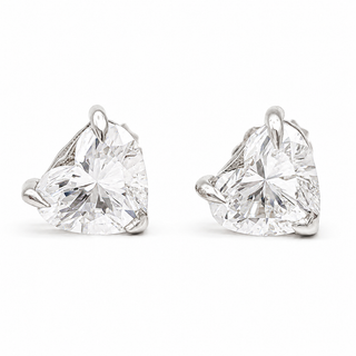 Heart Brilliant Stud Earrings – Lab Grown Diamonds – 14K/18K White Gold
