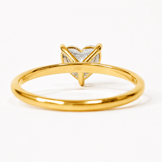 Heart Brilliant Solitaire Ring – Lab-Grown Diamond – 14K/18K Yellow Gold