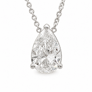 Pear Shape – Lab Grown Diamond – 14K Gold – Solitaire Necklace