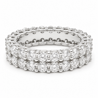 Round Brilliant 2 Row Eternity Ring – Lab Grown Diamond – 14K/18K White Gold