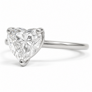Heart Brilliant Solitaire Ring – Lab-Grown Diamond – 14K/18K White Gold
