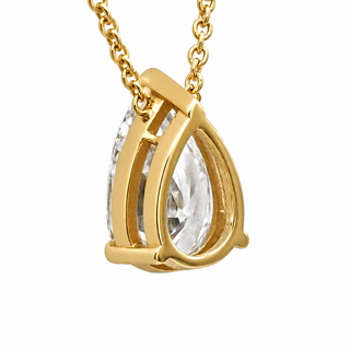 Pear Shape – Lab Grown Diamond – 14K Gold – Solitaire Necklace