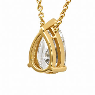 Pear Shape – Lab Grown Diamond – 14K Gold – Solitaire Necklace