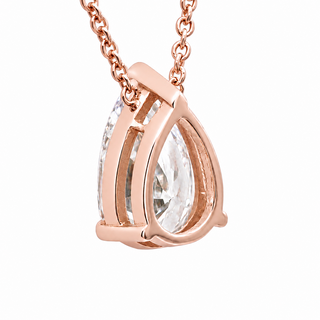Pear Shape – Lab Grown Diamond – 14K Gold – Solitaire Necklace