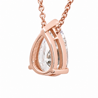 Pear Shape – Lab Grown Diamond – 14K Gold – Solitaire Necklace