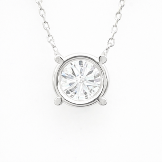 Round Brilliant – Lab Grown Diamond – 14K/18K White Gold – Solitaire Necklace
