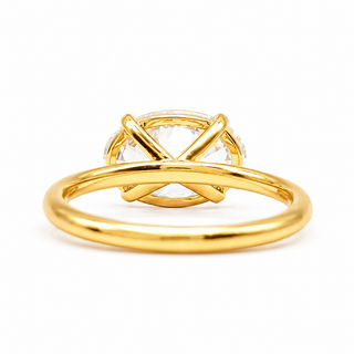 Oval Brilliant Solitaire Ring – Lab Grown Diamond – 14K/18K Yellow Gold