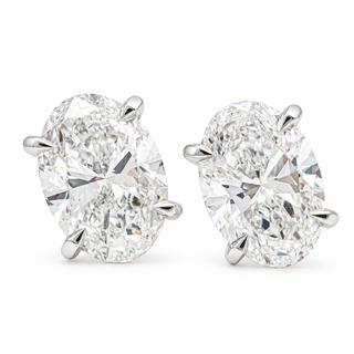 Oval Brilliant Earrings – Lab Grown Diamonds – 14K Gold – Alpha Spring Stopper
