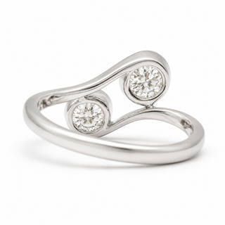 Round Brilliant 2 Stone Ring – Lab Grown Diamond – 14K/18K Gold