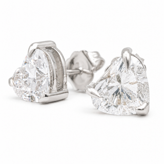 Heart Brilliant Stud Earrings – Lab Grown Diamonds – 14K/18K White Gold
