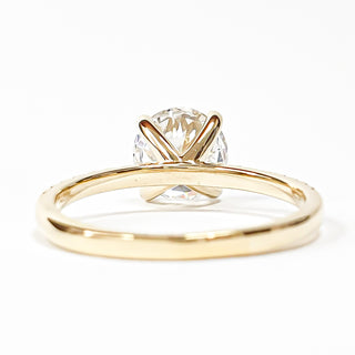 Round Brilliant Pavé Ring – Lab Grown Diamond – 14K/18K  Yellow Gold – 18 Side Stones