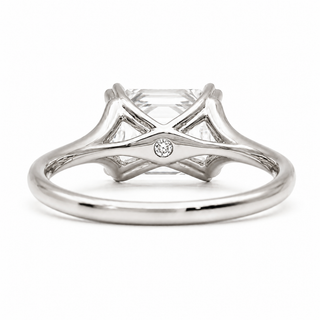 Emerald Cut Split Solitaire Ring – Lab-Grown Diamond – 14K/18K White Gold