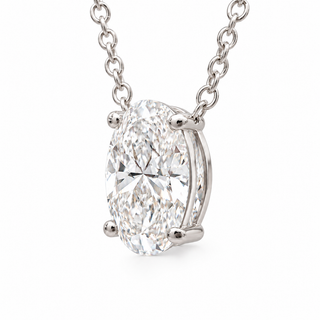 Oval Brilliant – Lab Grown Diamond – 14K Gold – Solitaire Necklace