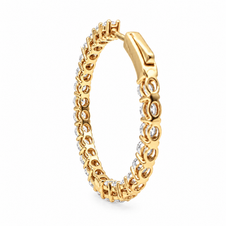 Round Brilliant Hoop Earrings – Lab Grown Diamonds – 14K/18K Gold - 20m"m