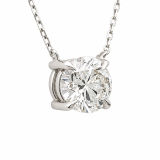 Round Brilliant – Lab Grown Diamond – 14K/18K White Gold – Solitaire Necklace