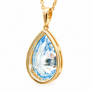 Pear Shape 10.35 Carat Lab-Grown Diamonds Pendant | IGI Certified | 7.37 Gram 14K Yellow Gold