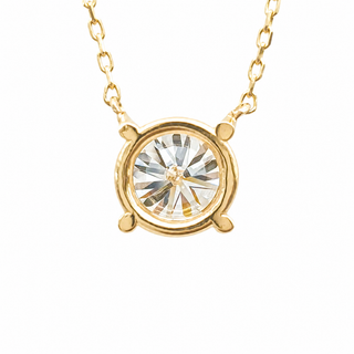 Round Brilliant – Lab Grown Diamond – 14K/18K Yellow Gold – Solitaire Necklace