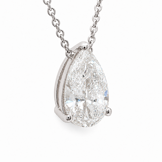 Pear Shape – Lab Grown Diamond – 14K Gold – Solitaire Necklace