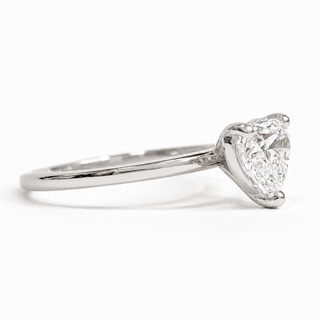 Heart Brilliant Solitaire Ring – Lab-Grown Diamond – 14K/18K White Gold