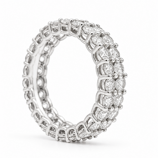 Round Brilliant 2 Row Eternity Ring – Lab Grown Diamond – 14K/18K White Gold