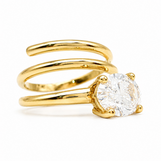 Oval Brilliant Spiral Solitaire Ring – Lab Grown Diamond – 14K/18K Yellow Gold