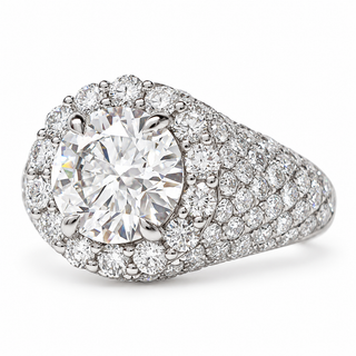 Round Brilliant 4.21 Carat Lab-Grown Diamonds Ring | IGI Certified | 5.90 Gram 14K White Gold
