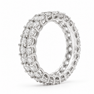 Round Brilliant 2 Row Eternity Ring – Lab Grown Diamond – 14K/18K White Gold