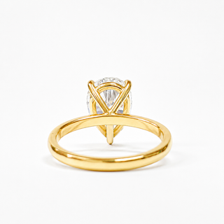 Pear Shape Solitaire Ring – Lab-Grown Diamond – 14K/18K Yellow Gold