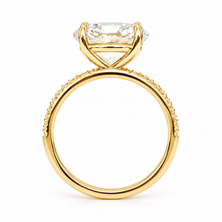 Oval Brilliant Pavé Ring – Lab Grown Diamond – 14K/18K Yellow Gold – 20 Side Stones